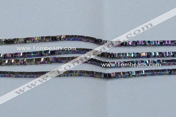 CHE575 15.5 inches 1*3*3mm square plated hematite beads wholesale