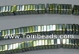 CHE582 15.5 inches 1*4*4mm square plated hematite beads wholesale