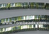 CHE582 15.5 inches 1*4*4mm square plated hematite beads wholesale