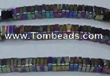 CHE585 15.5 inches 1*4*4mm square plated hematite beads wholesale