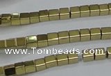 CHE592 15.5 inches 2*2mm cube plated hematite beads wholesale