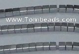 CHE598 15.5 inches 3*3mm cube plated hematite beads wholesale