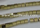 CHE599 15.5 inches 3*3mm cube plated hematite beads wholesale