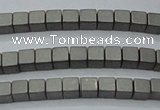 CHE608 15.5 inches 2*2mm cube matte plated hematite beads wholesale