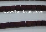 CHE610 15.5 inches 2*2mm cube matte plated hematite beads wholesale