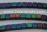 CHE613 15.5 inches 2*2mm cube matte plated hematite beads wholesale