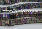 CHE623 15.5 inches 1*2*2mm square matte plated hematite beads