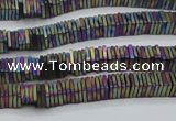 CHE637 15.5 inches 1*4*4mm square matte plated hematite beads