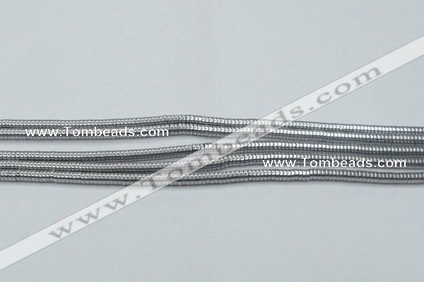 CHE640 15.5 inches 1*2mm tyre plated hematite beads wholesale