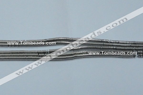 CHE641 15.5 inches 1*2mm tyre plated hematite beads wholesale