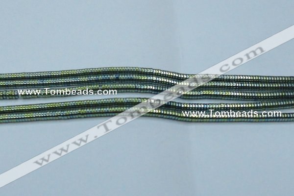 CHE645 15.5 inches 1*2mm tyre plated hematite beads wholesale