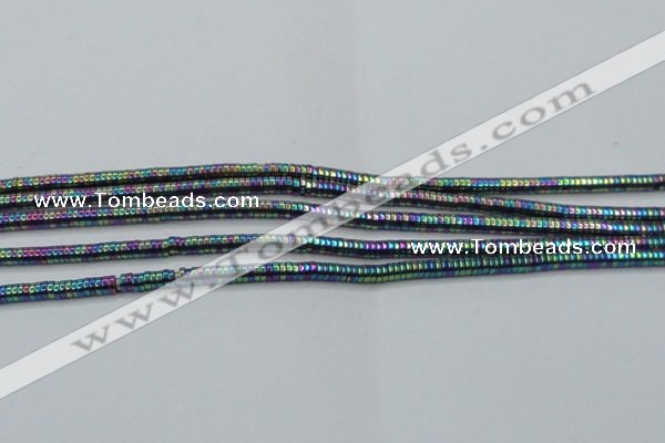 CHE646 15.5 inches 1*2mm tyre plated hematite beads wholesale