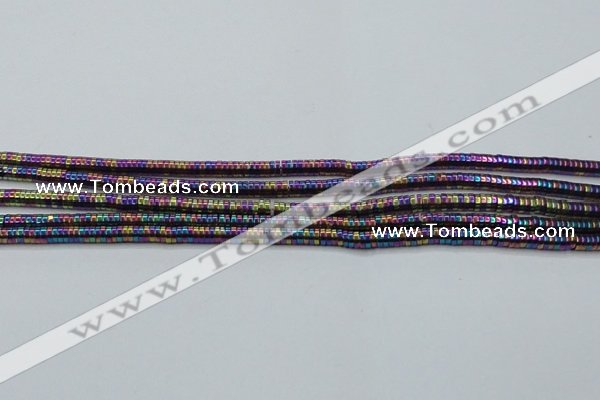 CHE647 15.5 inches 1*2mm tyre plated hematite beads wholesale