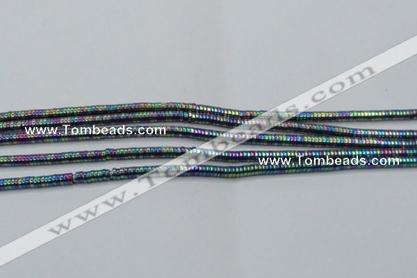 CHE656 15.5 inches 1*3mm tyre plated hematite beads wholesale