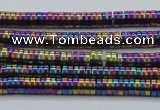 CHE657 15.5 inches 1*3mm tyre plated hematite beads wholesale