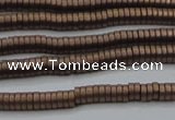 CHE672 15.5 inches 1*2mm tyre matte plated hematite beads