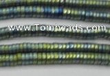 CHE673 15.5 inches 1*2mm tyre matte plated hematite beads