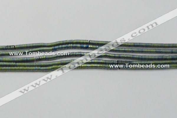 CHE673 15.5 inches 1*2mm tyre matte plated hematite beads