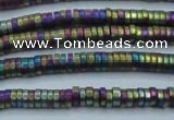 CHE674 15.5 inches 1*2mm tyre matte plated hematite beads