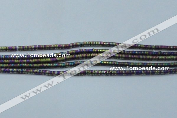 CHE679 15.5 inches 1*3mm tyre matte plated hematite beads