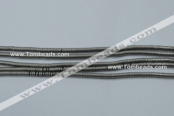 CHE680 15.5 inches 1*4mm tyre matte plated hematite beads