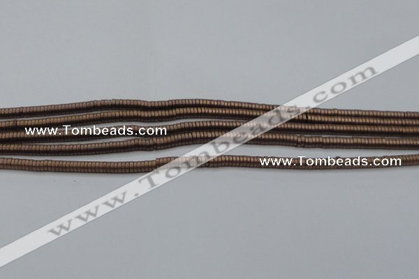 CHE682 15.5 inches 1*4mm tyre matte plated hematite beads