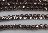 CHE691 15.5 inches 2mm faceted round plated hematite beads