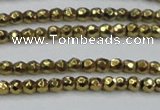 CHE692 15.5 inches 2mm faceted round plated hematite beads