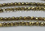 CHE702 15.5 inches 3mm faceted round plated hematite beads