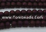 CHE724 15.5 inches 4mm round matte plated hematite beads wholesale