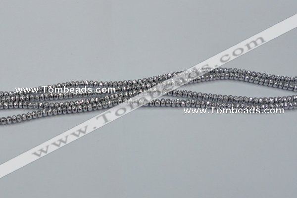 CHE731 15.5 inches 2*3mm faceted rondelle plated hematite beads