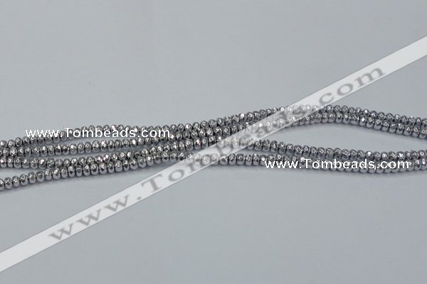 CHE732 15.5 inches 2*4mm faceted rondelle plated hematite beads