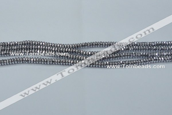 CHE733 15.5 inches 3*6mm faceted rondelle plated hematite beads