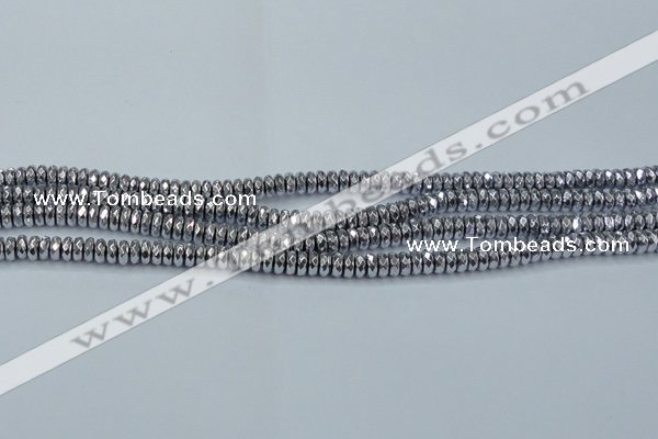 CHE734 15.5 inches 4*8mm faceted rondelle plated hematite beads