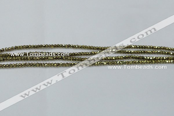 CHE736 15.5 inches 2*3mm faceted rondelle plated hematite beads