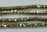 CHE737 15.5 inches 2*4mm faceted rondelle plated hematite beads