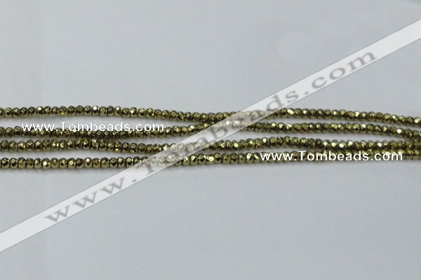 CHE737 15.5 inches 2*4mm faceted rondelle plated hematite beads