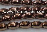 CHE743 15.5 inches 5*8mm rice plated hematite beads wholesale