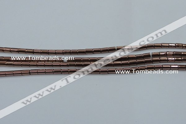 CHE747 15.5 inches 3*5mm tube plated hematite beads wholesale