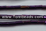 CHE749 15.5 inches 3*5mm tube plated hematite beads wholesale