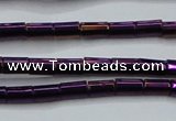 CHE749 15.5 inches 3*5mm tube plated hematite beads wholesale