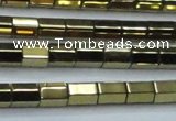 CHE752 15.5 inches 5*8mm faceted tube plated hematite beads