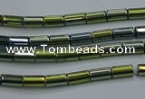 CHE762 15.5 inches 2*4mm tube plated hematite beads wholesale