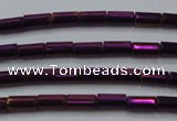 CHE763 15.5 inches 2*4mm tube plated hematite beads wholesale