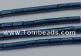 CHE765 15.5 inches 2*4mm tube plated hematite beads wholesale