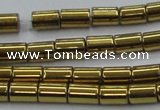 CHE768 15.5 inches 3*5mm tube plated hematite beads wholesale