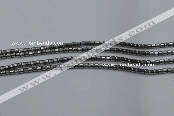 CHE775 15.5 inches 2*2mm drum plated hematite beads wholesale