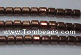 CHE777 15.5 inches 2*2mm drum plated hematite beads wholesale