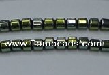 CHE779 15.5 inches 2*2mm drum plated hematite beads wholesale