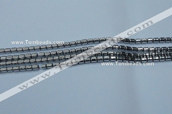 CHE786 15.5 inches 4*4.5mm drum plated hematite beads wholesale